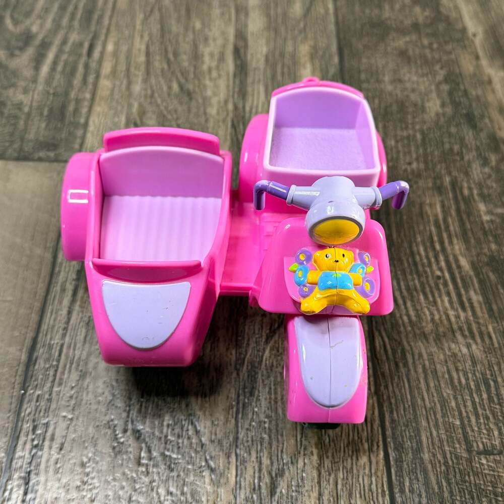 Fisher-Price Little People Pink Purple Scooter with Sidecar Motorcycle (2007)